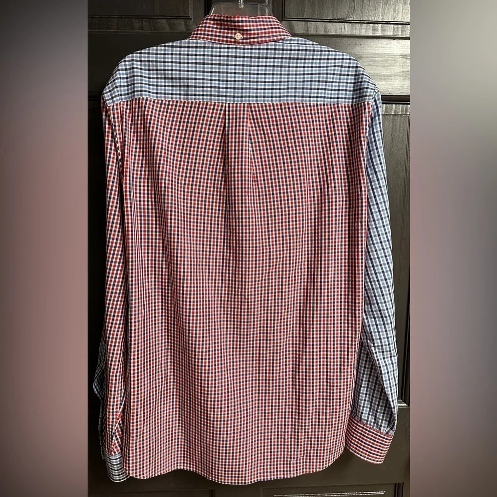 Brooks Brothers Long Sleeve Button Down Shirt Men’s Sz M Red White Blue Check - Picture 2 of 10
